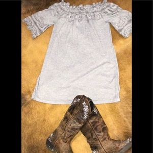 Grey Off shoulder dress